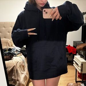 Fashion Nova Oversized Black Hoodie Sweatshirt